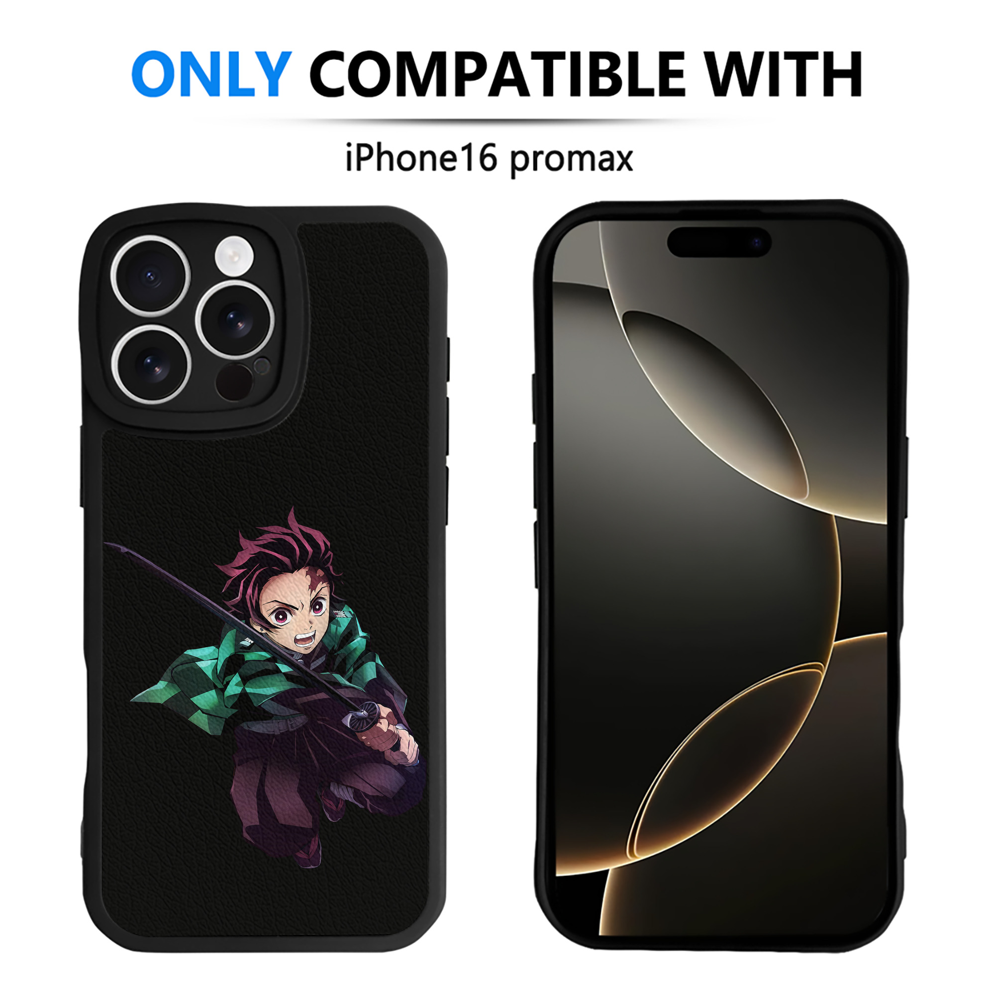 （画像用） 鬼滅の刃 竈門 炭治郎／かまど たんじろう Kamado Tanjirou 【iPhone 16シリーズ対応】シリコンスマホケース（レザー調） 材質：シリコン